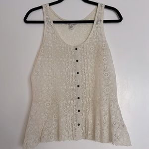 Cream Lace Top Size: M